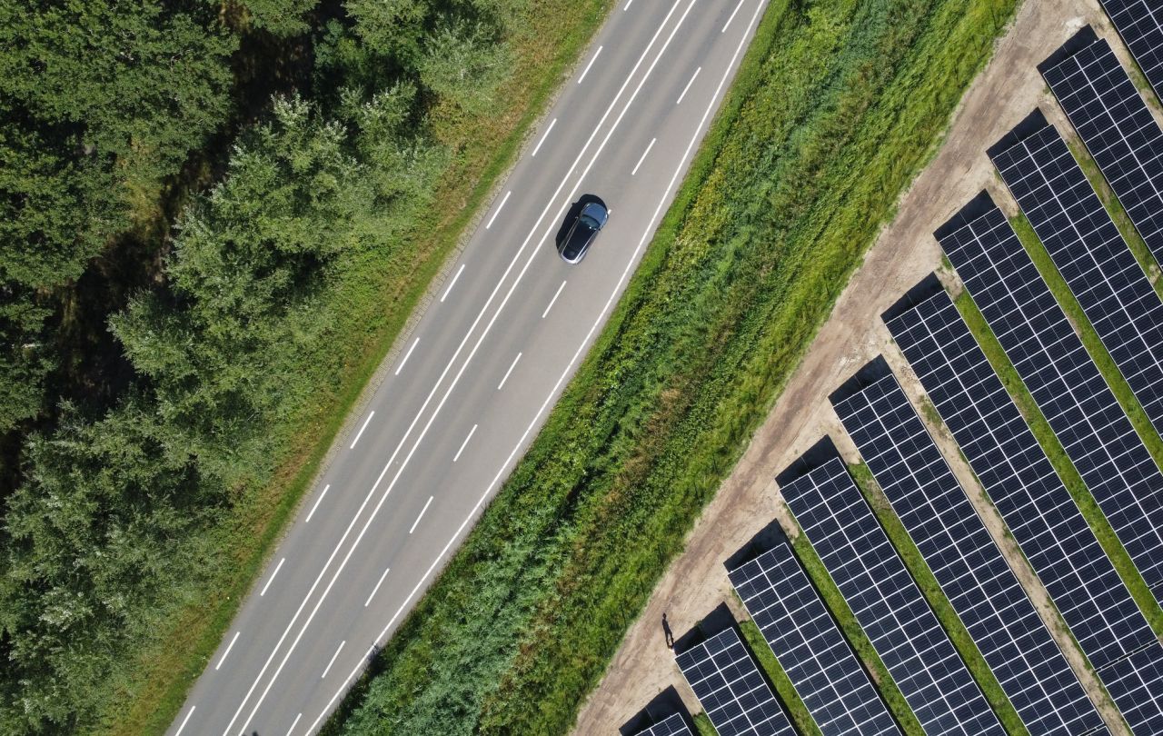Luchtfoto zonnepark Enter